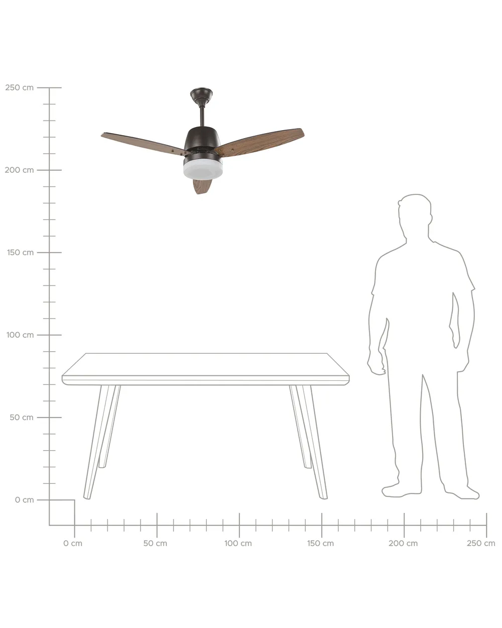 Ceiling Fan with Light MLAVA with Remote LED Brown_826418