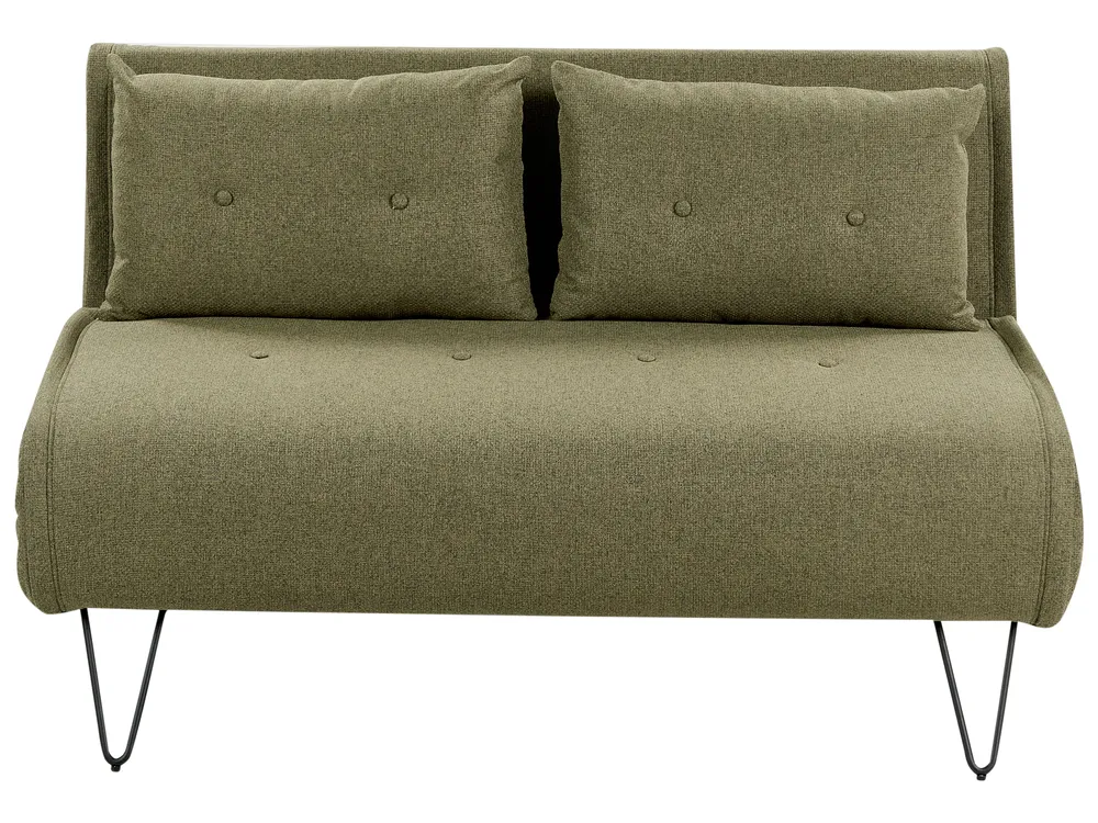 Sofa Bed 2 Seater VESTFOLD Fabric Olive Green