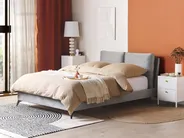 Bed Velvet MELLE 140 x 200 cm (EU Double) Grey_829840