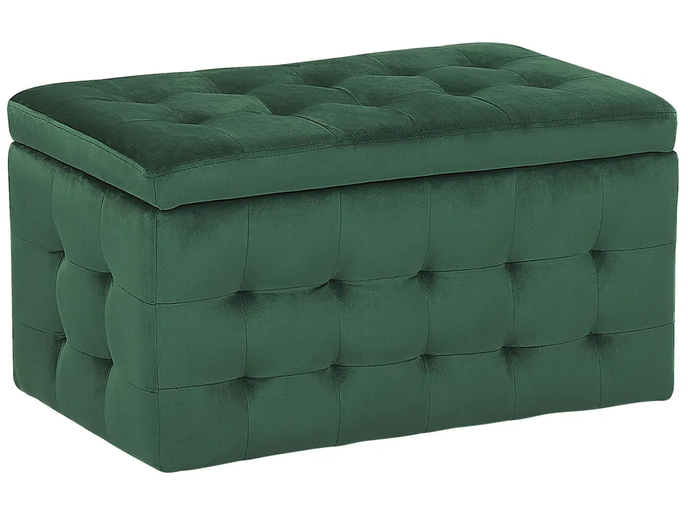Storage Ottoman MICHIGAN Velvet Dark Green
