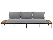 Garden Sofa 3 Seater FIVIZZANO Acacia Wood Dark Grey_1159319