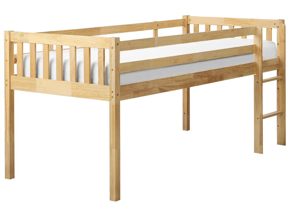 Mid Sleeper Bed Wood PEIPIN 90 x 200 cm (EU Single) Light Brown