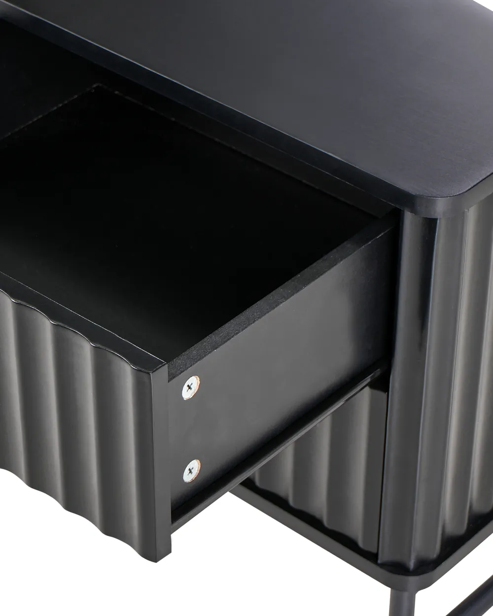 2 Drawer Bedside Table GLASTONBURY Black_972480