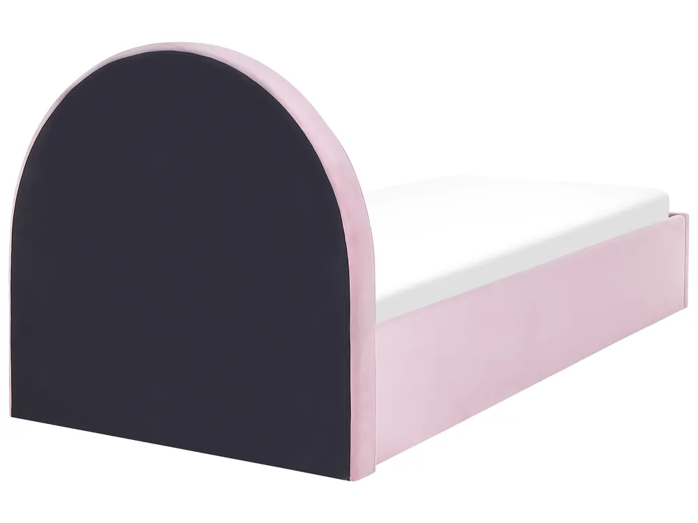 Barnsäng med förvaring ANET Sammet Rosa 90 x 200 cm_860724