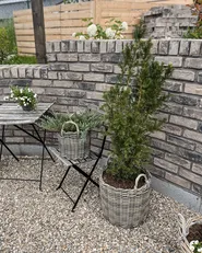 Set of 3 Wicker Planters NIKITI 29/35/40 cm PE Rattan Taupe_863685