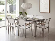 Garden Dining Set 6 Seater GROSSETO Granite Polished Black/ White_1109436
