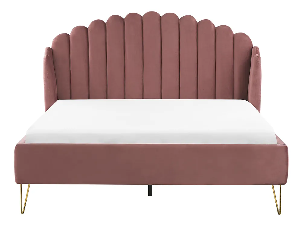 Bed Velvet AMBILLOU 160 x 200 cm (EU King Size) Pink_819213