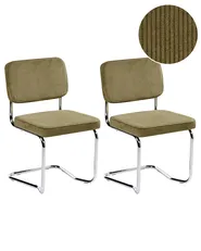 Set med 2 matstolar IRWIN Manchester Olivgrön_1031498