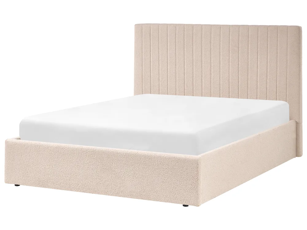 Ottoman Bed VION Boucle Beige 140 x 200 cm (EU Double)_1042696