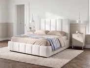 Ottoman Bed VAUVERT Fabric Off-White 140 x 200 cm (EU Double)_1091168