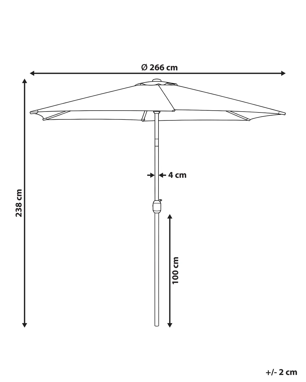 Parasoll 266 cm VARESE Ljusbeige_1102990