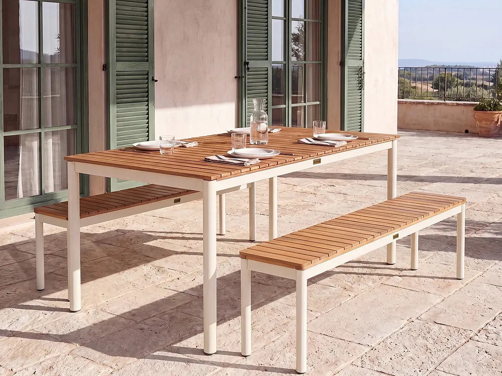 Utendørs spisebord til 6 personer CORRICELLA 180 cm 90 cm Akasietre Brun_1124488