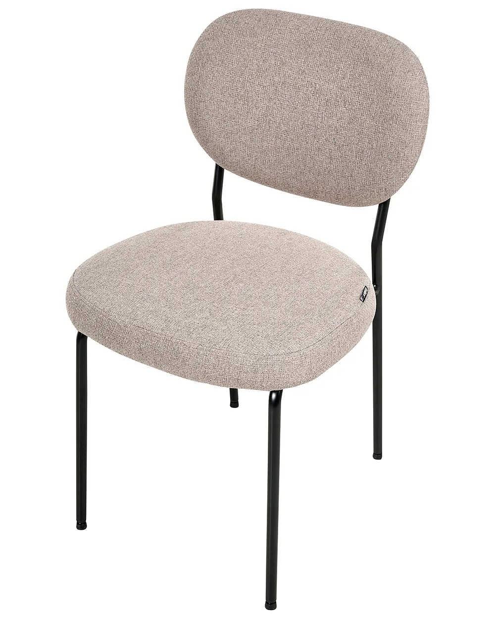 Set of 2 Dining Chairs LOLETA Fabric Light Brown_1037829