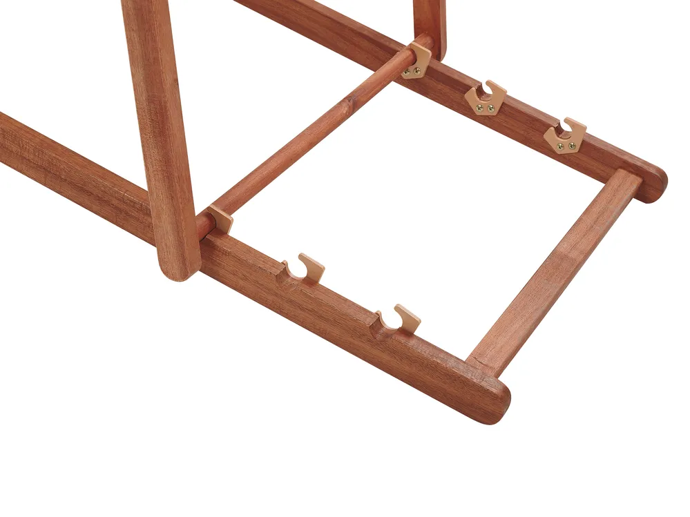 Folding Deck Chair AVELLINO with Replacement Fabrics Acacia Wood Dark Brown_860138