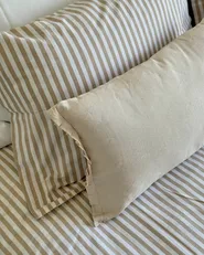Set of 2 Decorative Cushions SASSAFRAS 30 x 45 cm Linen Off-White Solid_1001483