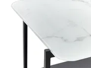 Coffee Table GLOSTER Tempered Glass White Marble_823504