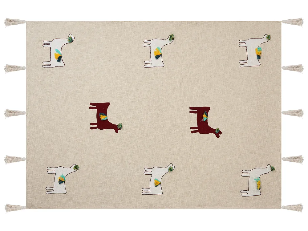 Blanket DEOGHAR Cotton 130 x 180 cm Beige_829281