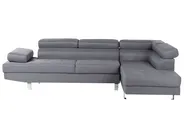 Corner Sofa 5 Seater NORREA Fabric Grey Left Hand_685994