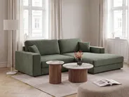 Corner Sofa 3 Seater LOFOTEN Fabric Green Left Hand_943527