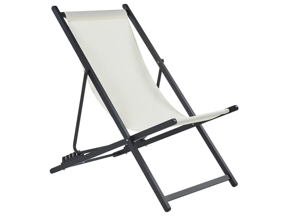 Folding Deck Chair LOCRI II Metal Light Beige