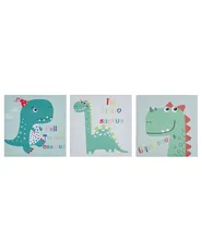 Canvas-taulusetti 3 kpl BINGUI 30 x 30 cm Lastenaihe Monivärinen_784836
