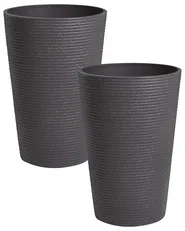 Set of 2 Plant Pots MEUM 35 cm Black_1123754