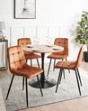Set of 4 Dining Chairs POWELL Velvet Orange