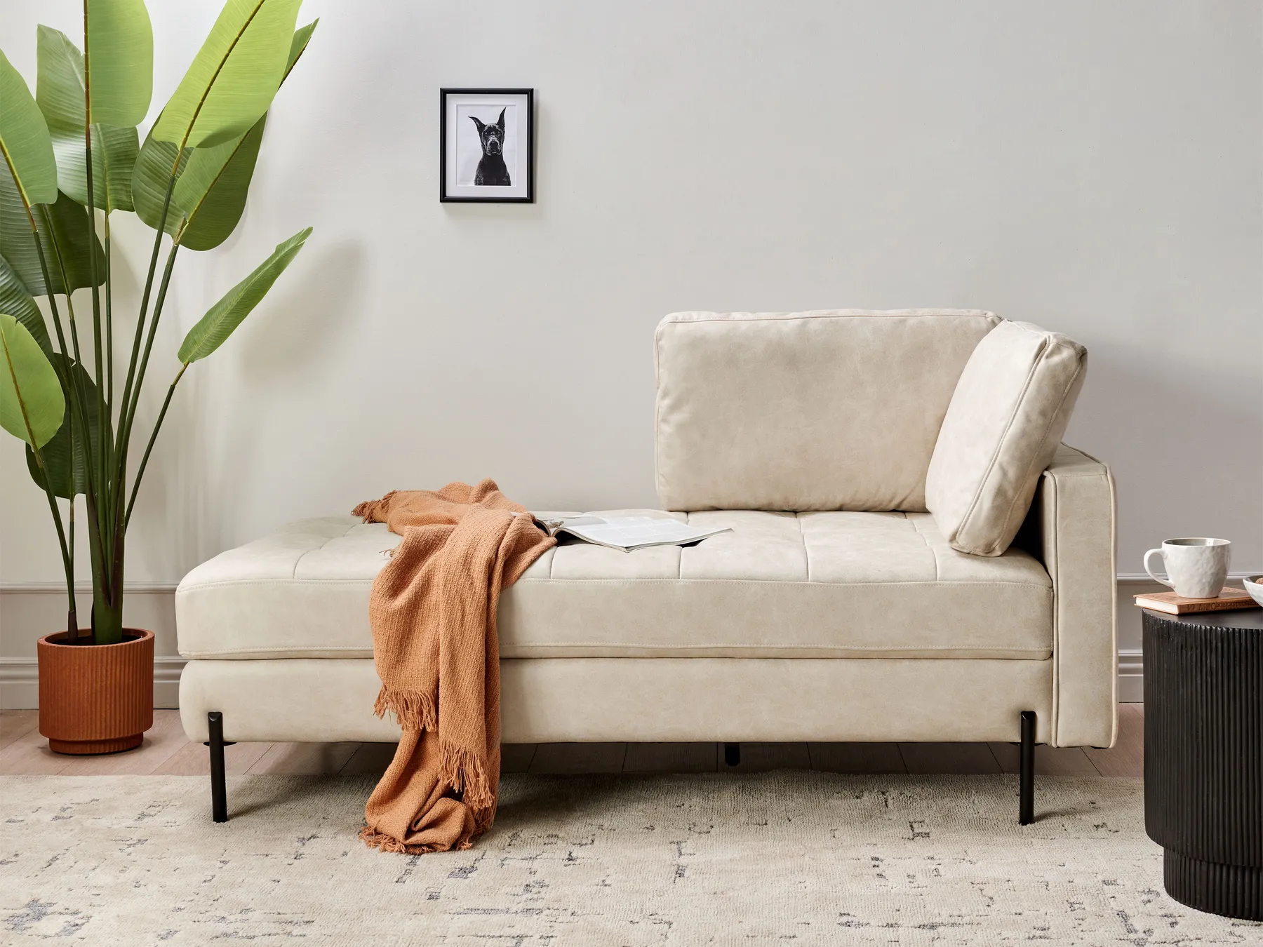 Divaani oikea REBAIS Keinonahka Vaaleanbeige_935772