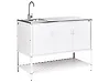 Outdoor Kitchen Cabinet with Sink MAENZA White Metal
