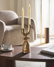 Ljusstake KRADENIK 33 cm Metall Guld_1012966