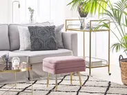 Klädd förvaringsbänk ODESSA Sammet Rosa_804259