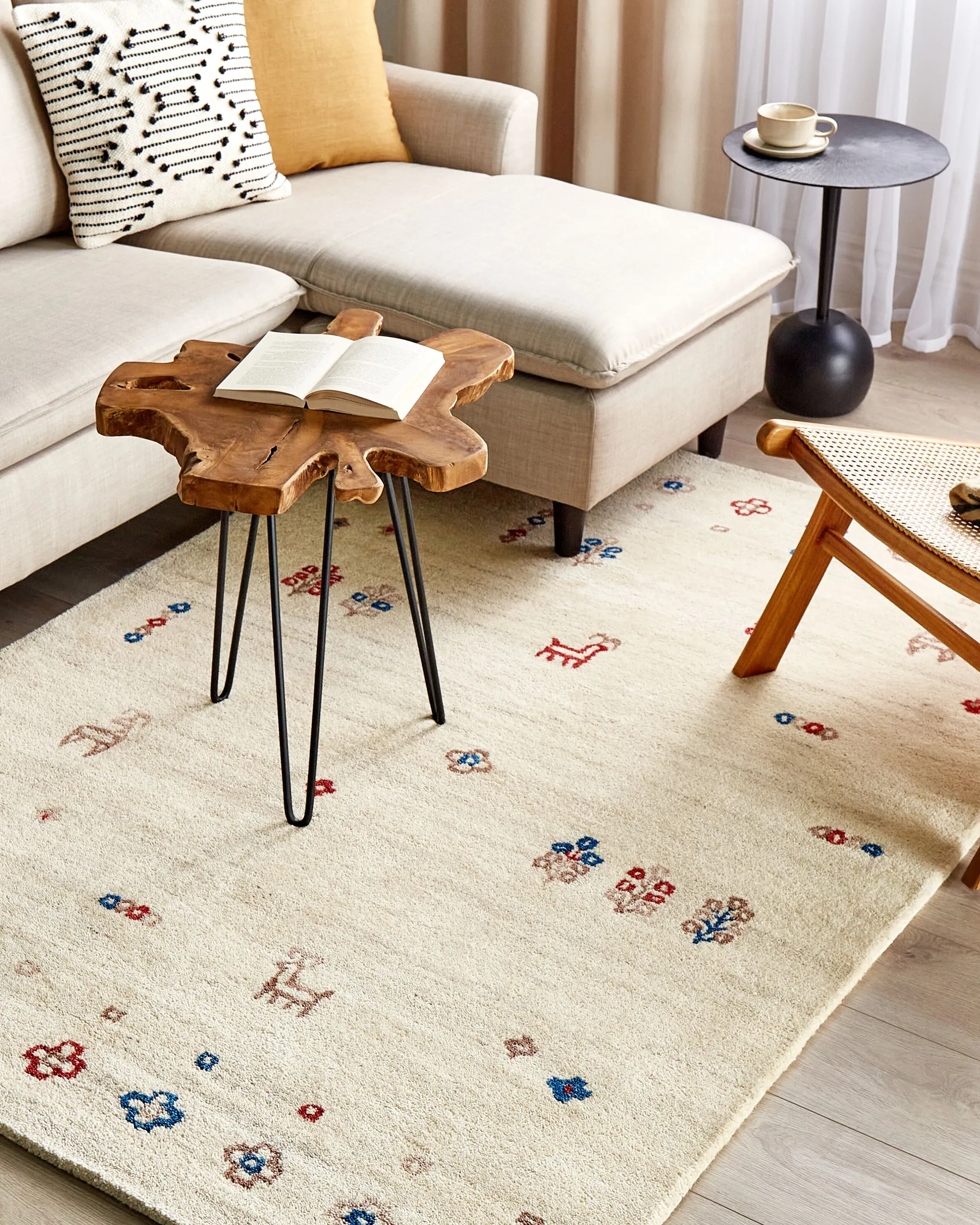 Matta SULUCA Beige 140 x 200 cm Gabbeh Ull_855556