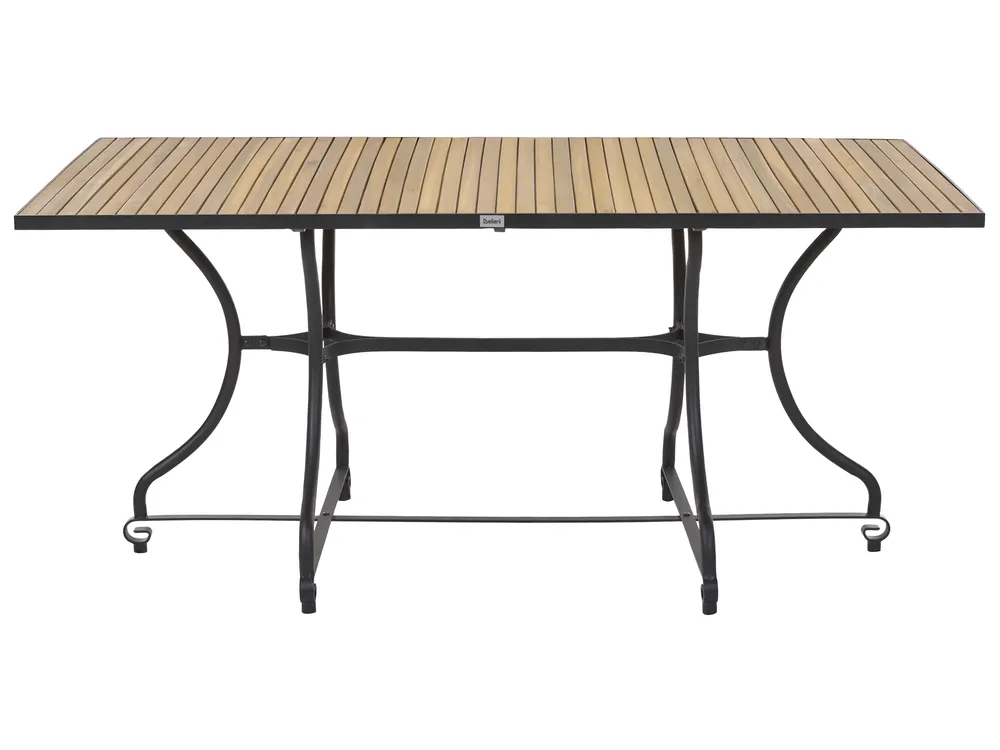 Garden Dining Table LASCARI 160 cm 90 cm Acacia Wood Light Brown_1075089