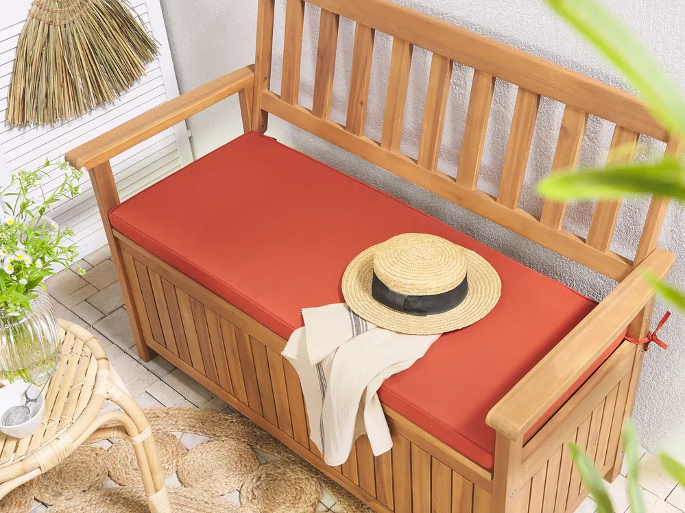 Bench Seat Pad Cushion SOVANA 108 x 45 cm Dark Red