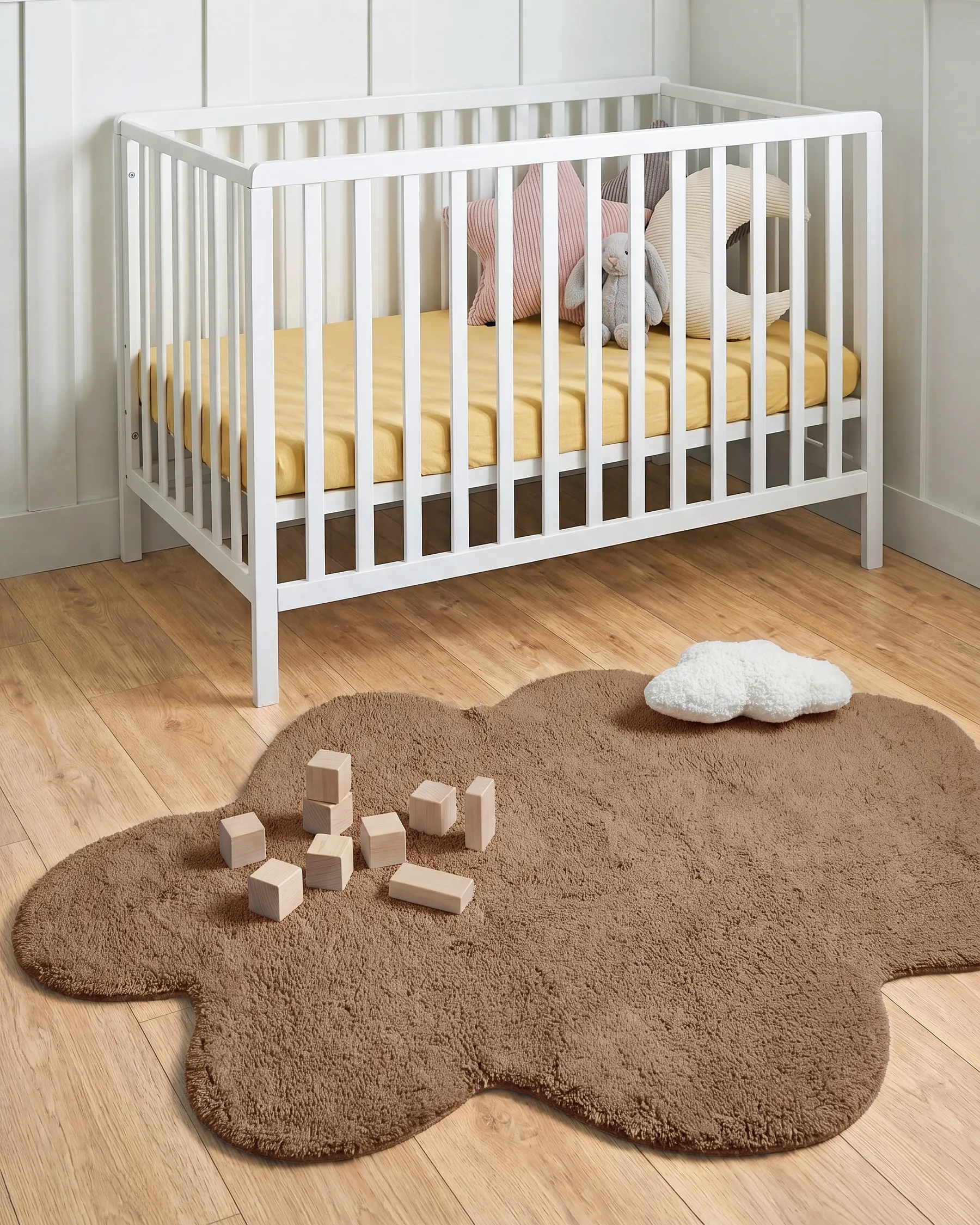 Kids Rug HODKA  Light Brown 80 x 120 cm Cotton with Cushion_1154976
