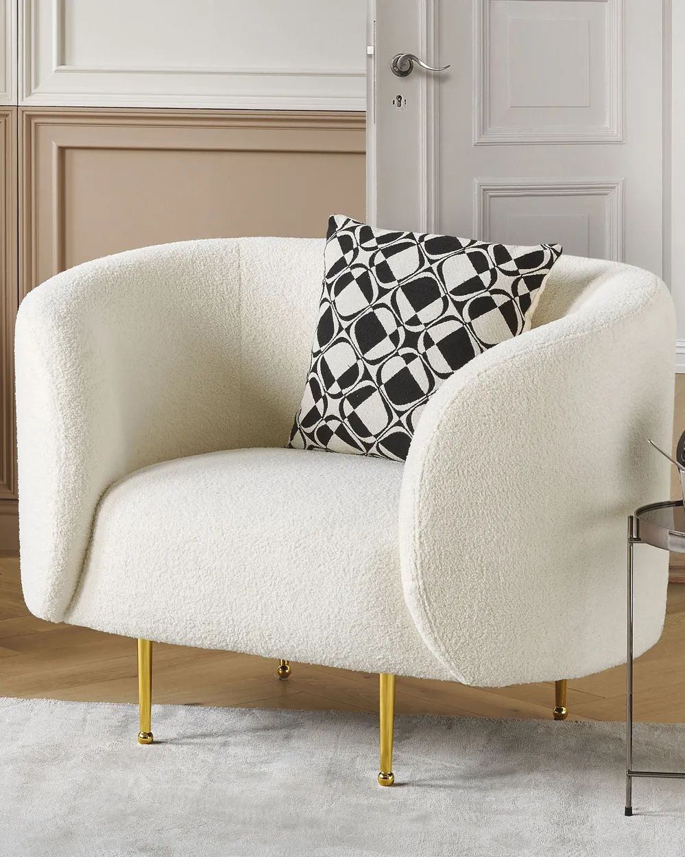Armchair LOEN Boucle White
