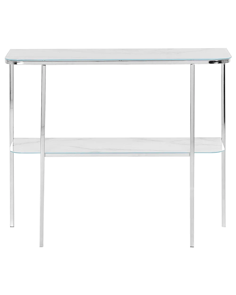 Konsolbord CALVERT Härdat glas Marmor/ Silver_823490
