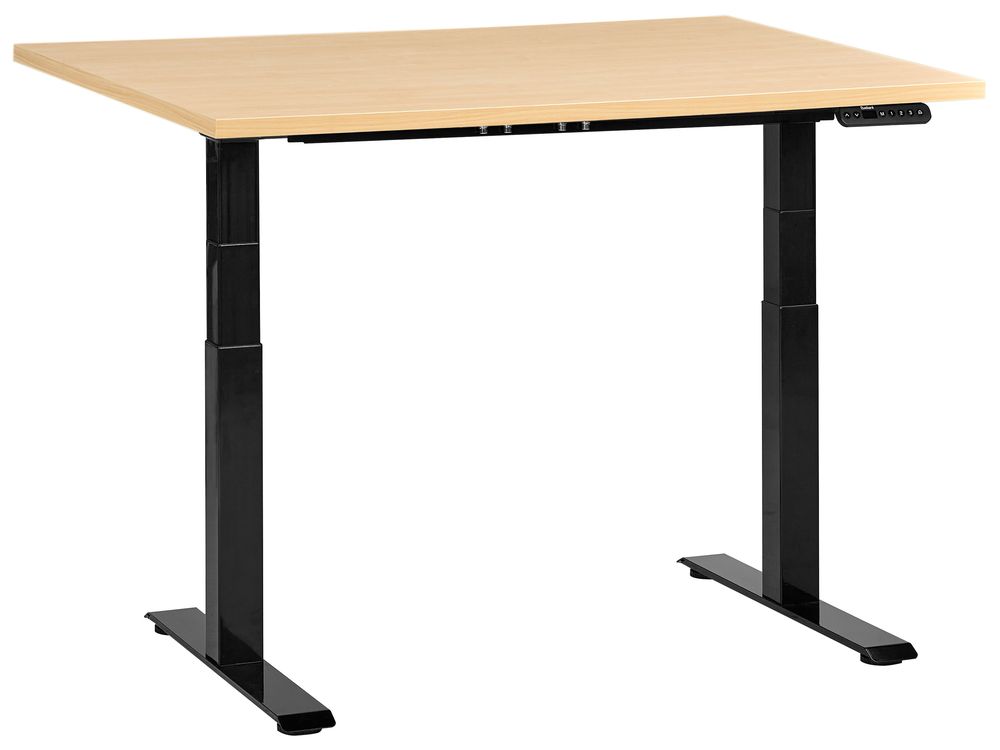 Electric Adjustable Standing Desk DESTINES 120 cm x 72 cm Black/ Light Brown