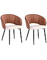Set of 2 Chairs WALLA Fabric Golden Brown