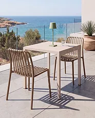 Set of 2 Bar Chairs ARICCIA Synthetic Material Light Brown_1149242