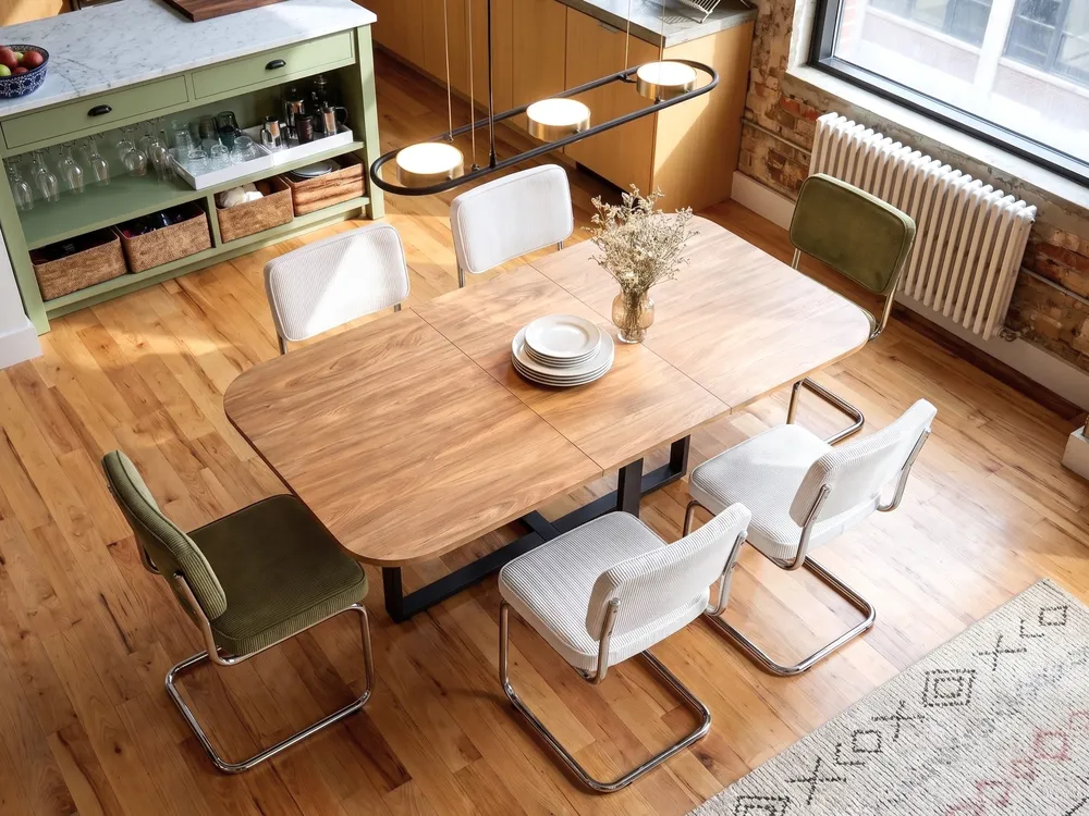 Extending Dining Table COOPER Brown 120/160 cm 120 cm