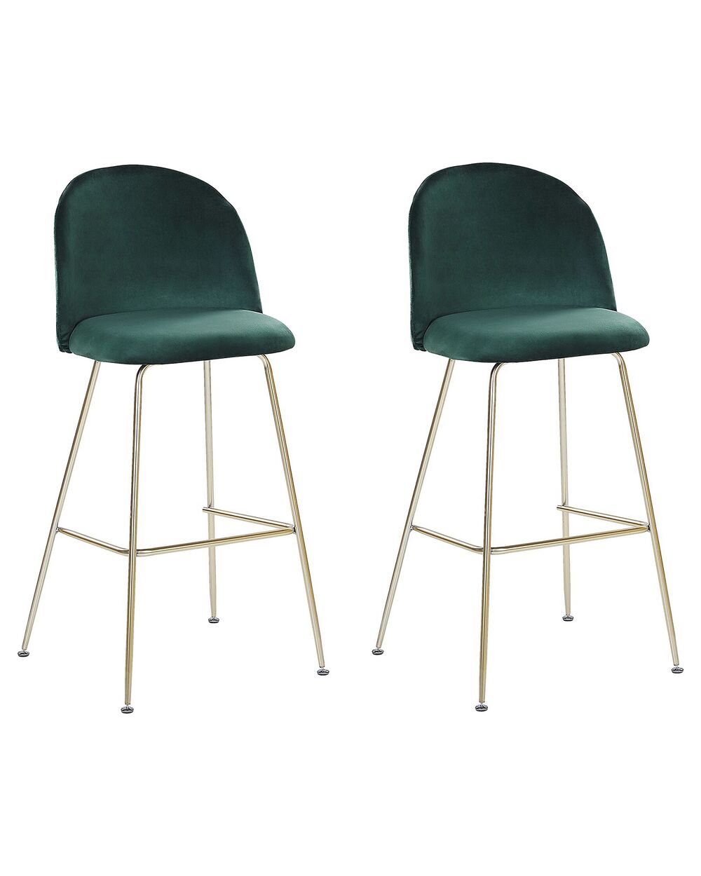 Set med 2 barstolar ARCOLA Sammet Smaragdgrön