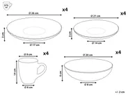 Set of 16 Dinnerware NETTLE Stoneware Off-White_957396