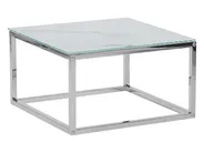Set of 2 Coffee Tables BREA Tempered Glass White Marble_757560