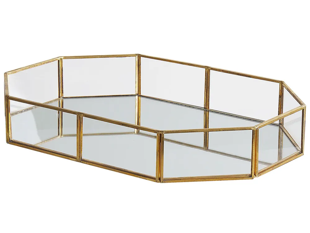 Decorative Tray CHABRIS Glass Gold