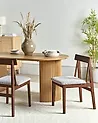Set of 2 Dining Chairs ISLE Wood Brown/ Grey