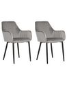 Set of 2 Dining Chairs WELLSTON Velvet Dark Grey