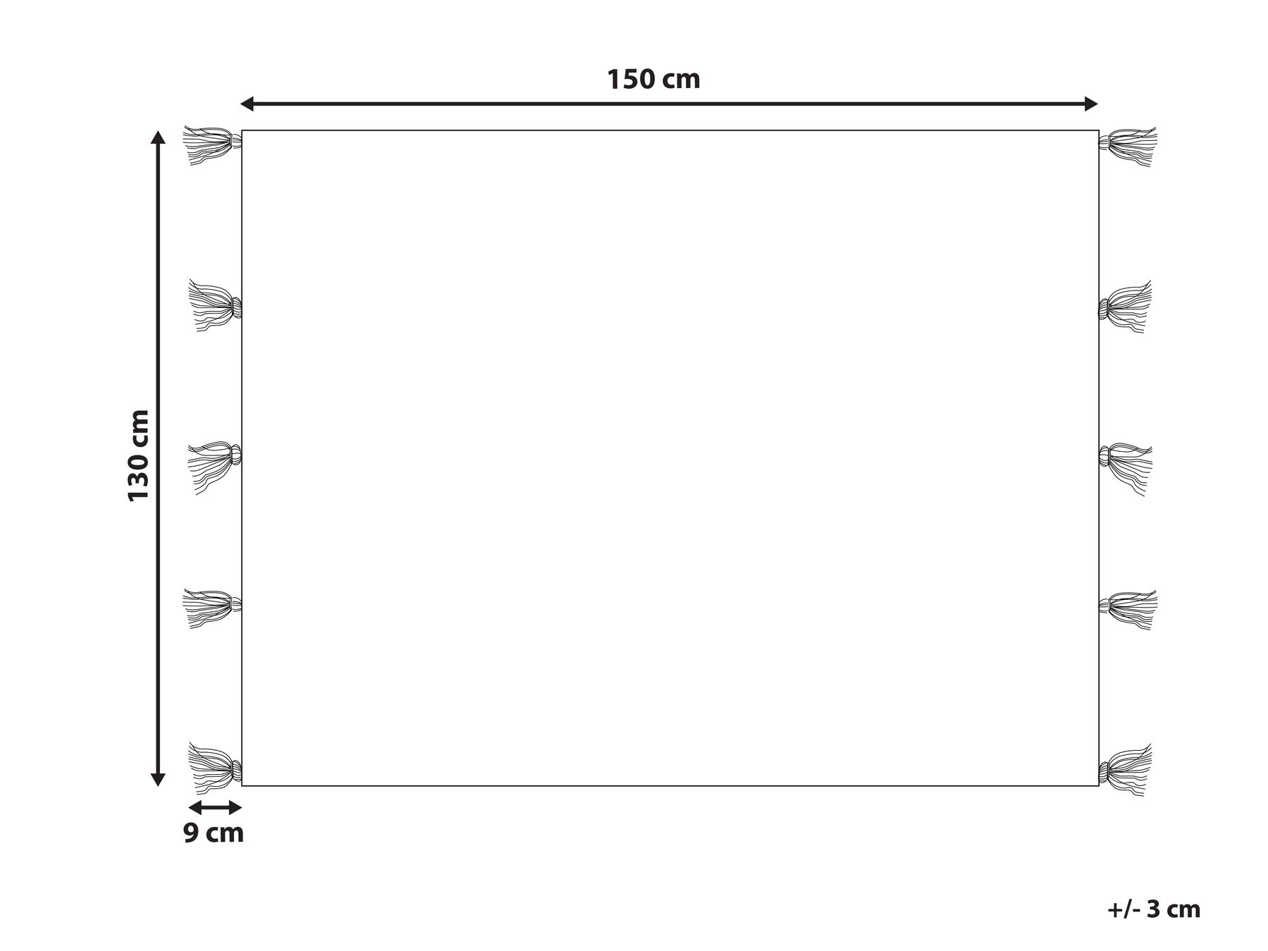 Blanket SAATLI 130 x 150 cm White_864046