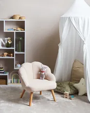 Kids Armchair MILAND Boucle Light Beige_989214