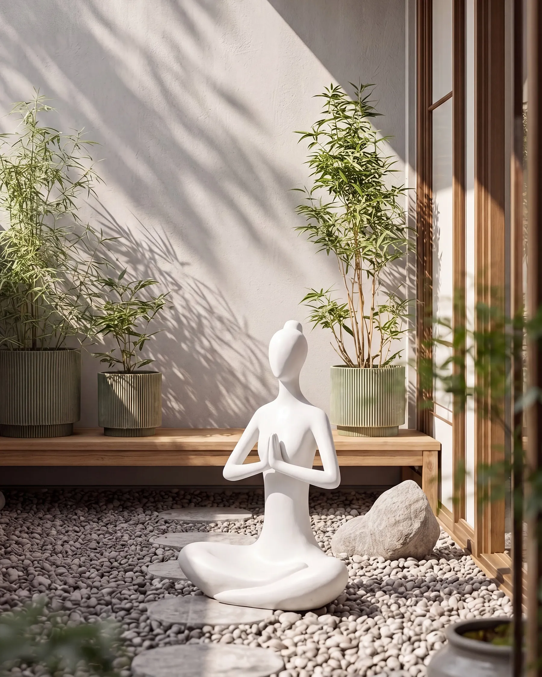 Garden Statue YOGHINA Woman White_1151802